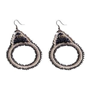 Lori Weitzner Luna Statement Earrings Midnight Drop Circular Artisan Boho